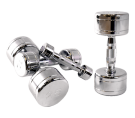 Picture of CHROMED SOLID DUMBBELLS W/ CONTOURED HANDLES